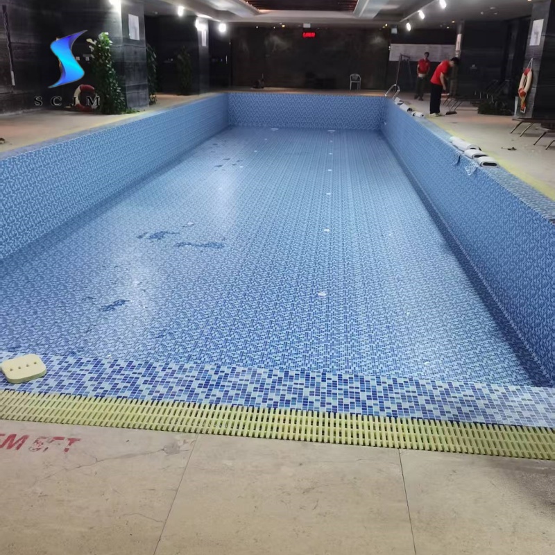 山西太原室內泳池膠膜鋪裝完成